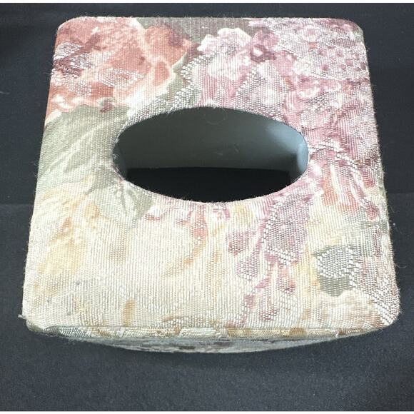 Vintage Croscill Cotswold Pleated Fabric Wastebasket Can W/ Liner & Tissue Cover - Picture 13 of 16